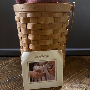 Longaberger Tan Woven Basket with Handle